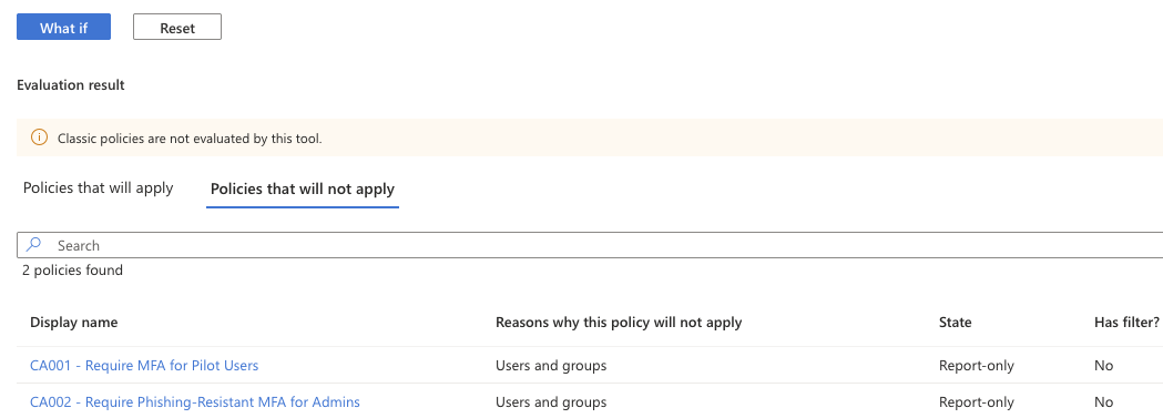 Emergency access Conditional Access exclusion validation