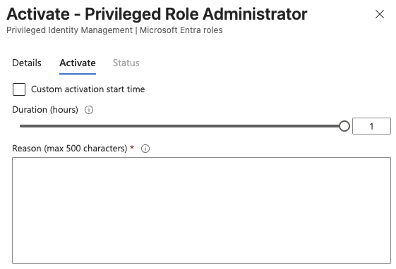Microsoft Entra PIM privileged role activation